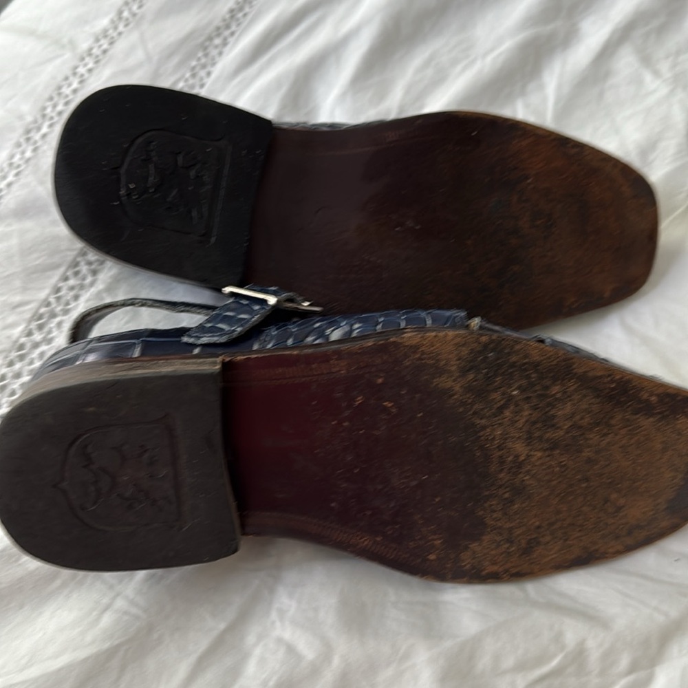 Stacy Adams Blue Crocodile Pattern Loafers - Picture 4 of 9